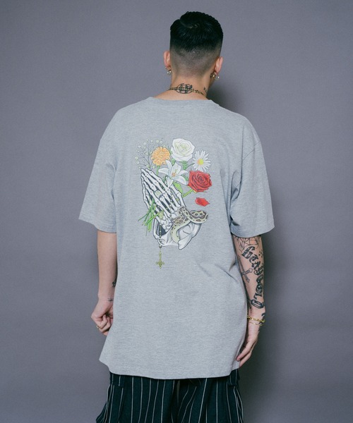 【セール】FLOWER PRAYING HANDS TEE（Tシャツ/カットソー）｜Subciety（サブサエティ）