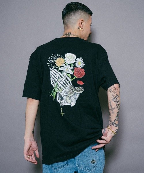 【セール】FLOWER PRAYING HANDS TEE（Tシャツ/カットソー）｜Subciety（サブサエティ）