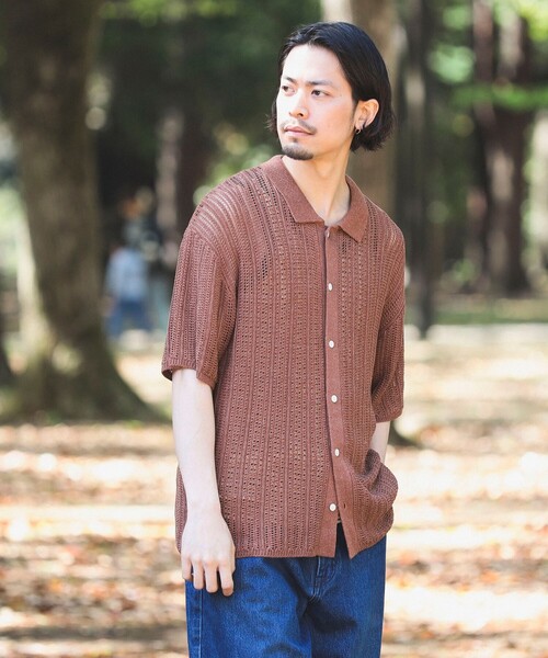 B:MING by BEAMS(ビーミングバイビームス)の「B:MING by BEAMS / メッシュニット シャツ(シャツ/ブラウス・メンズ・レッド系その他7/ブラック・MEDIUM/SMALL/X-LARGE/LARGE)」の2枚目の写真