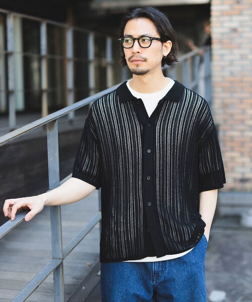 B:MING by BEAMS(ビーミングバイビームス)の「B:MING by BEAMS / メッシュニット シャツ(シャツ/ブラウス・メンズ・レッド系その他7/ブラック・MEDIUM/SMALL/X-LARGE/LARGE)」の5枚目の写真