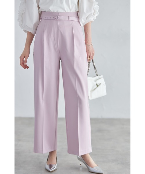 &. NOSTALGIA（アンドドットノスタルジア）の「ベルト付きタックストレートパンツ（その他パンツ・レディース・ベージュ/ライム/ピンク/アイボリー/ブラック/グレー/ブルー・S/M）」の7枚目の写真