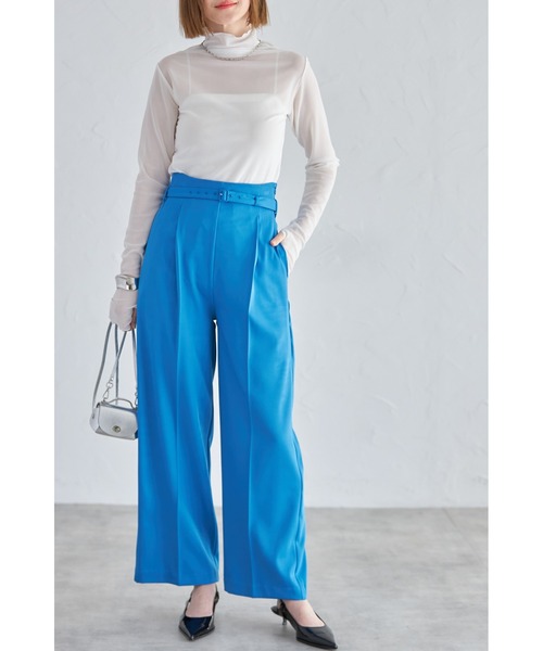 &. NOSTALGIA（アンドドットノスタルジア）の「ベルト付きタックストレートパンツ（その他パンツ・レディース・ベージュ/ライム/ピンク/アイボリー/ブラック/グレー/ブルー・S/M）」の14枚目の写真