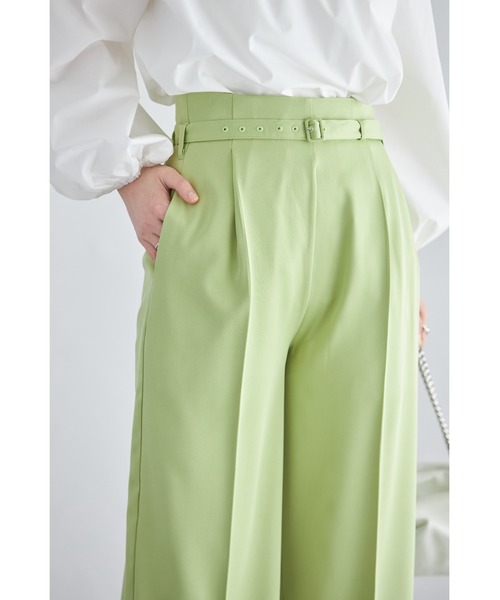 &. NOSTALGIA（アンドドットノスタルジア）の「ベルト付きタックストレートパンツ（その他パンツ・レディース・ベージュ/ライム/ピンク/アイボリー/ブラック/グレー/ブルー・S/M）」の22枚目の写真