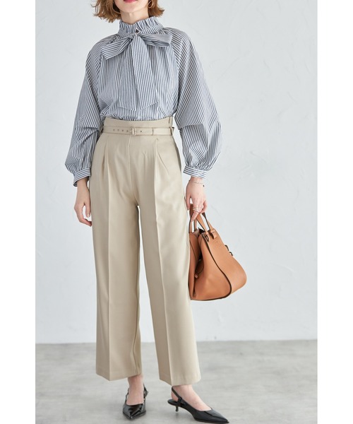 &. NOSTALGIA（アンドドットノスタルジア）の「ベルト付きタックストレートパンツ（その他パンツ・レディース・ベージュ/ライム/ピンク/アイボリー/ブラック/グレー/ブルー・S/M）」の11枚目の写真