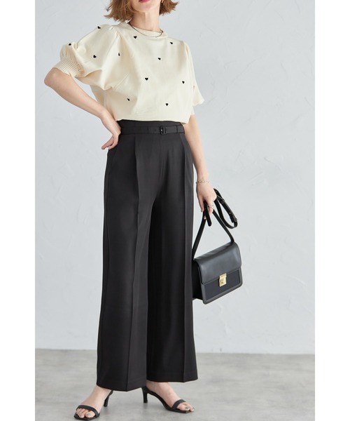 &. NOSTALGIA（アンドドットノスタルジア）の「ベルト付きタックストレートパンツ（その他パンツ・レディース・ベージュ/ライム/ピンク/アイボリー/ブラック/グレー/ブルー・S/M）」の15枚目の写真