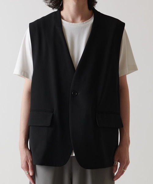 Lui's(ルイス)の「ノーカラージレ(ノーカラージャケット・メンズ・ライトグレー/ブラック・S/M)」の16枚目の写真