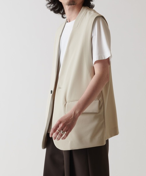 Lui's(ルイス)の「ノーカラージレ(ノーカラージャケット・メンズ・ライトグレー/ブラック・S/M)」の11枚目の写真