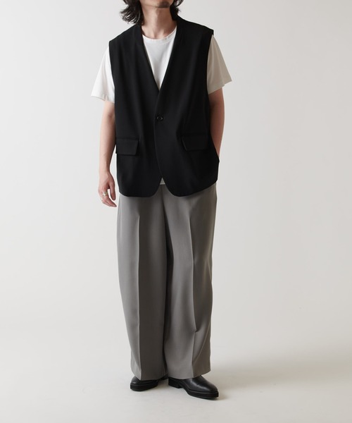 Lui's(ルイス)の「ノーカラージレ(ノーカラージャケット・メンズ・ライトグレー/ブラック・S/M)」の9枚目の写真