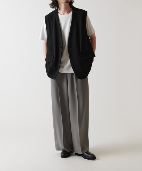 Lui's(ルイス)の「ノーカラージレ(ノーカラージャケット・メンズ・ライトグレー/ブラック・S/M)」の6枚目の写真