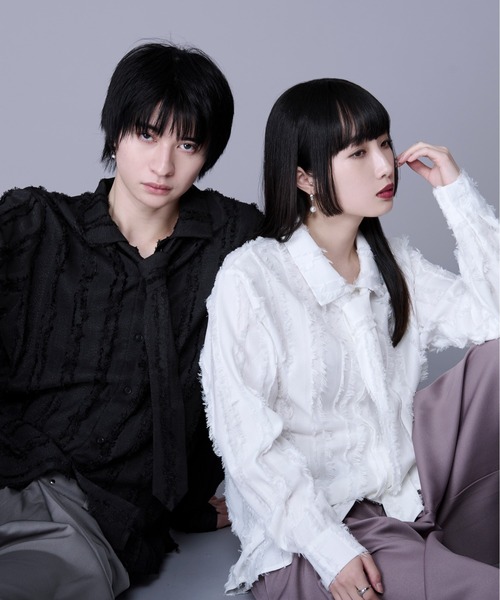 フリンジJQネクタイ付きシャツ（シャツ/ブラウス）｜Ellno Loset