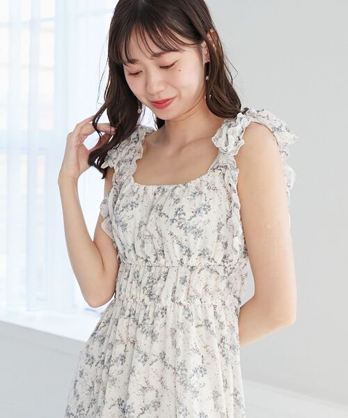 MAJESTIC LEGON（マジェスティックレゴン）の「ギャザーリボンキャミワンピ（ワンピース・レディース・グリーン系その他/ホワイト系その他2/ブラック系その他/アイボリー/グリーン・MEDIUM/X-SMALL/SMALL）」の18枚目の写真