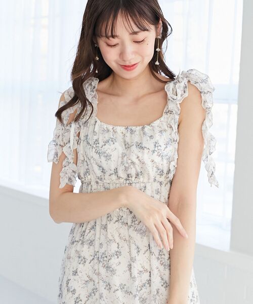 MAJESTIC LEGON（マジェスティックレゴン）の「ギャザーリボンキャミワンピ（ワンピース・レディース・グリーン系その他/ホワイト系その他2/ブラック系その他/アイボリー/グリーン・MEDIUM/X-SMALL/SMALL）」の19枚目の写真