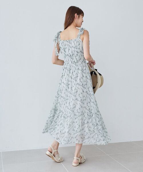 MAJESTIC LEGON（マジェスティックレゴン）の「ギャザーリボンキャミワンピ（ワンピース・レディース・グリーン系その他/ホワイト系その他2/ブラック系その他/アイボリー/グリーン・MEDIUM/X-SMALL/SMALL）」の14枚目の写真