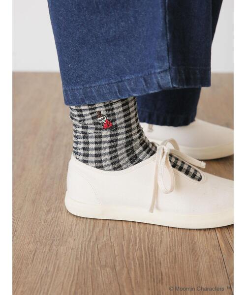 Samansa Mos2（サマンサ モスモス）の「【MOOMIN × SamansaMos2】刺繍ソックス（限定カラー ミント）（ソックス/靴下・レディース・オレンジ/ミント/ブラック/ブルー・F）」の5枚目の写真