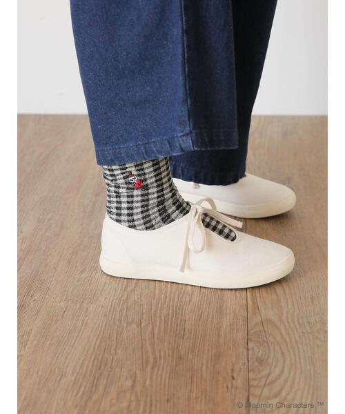 Samansa Mos2（サマンサ モスモス）の「【MOOMIN × SamansaMos2】刺繍ソックス（限定カラー ミント）（ソックス/靴下・レディース・オレンジ/ミント/ブラック/ブルー・F）」の6枚目の写真