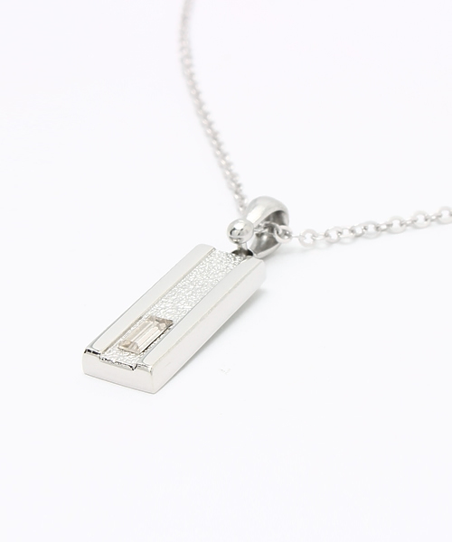 WEGO（ウィゴー）の「WEGO/スクエアプレートストーンネックレス（ネックレス・メンズ・ゴールド/シルバー・FREE）」の4枚目の写真