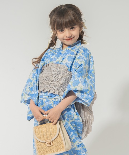 着付け簡単3点セット】2WAY水彩フラワープリント浴衣（浴衣