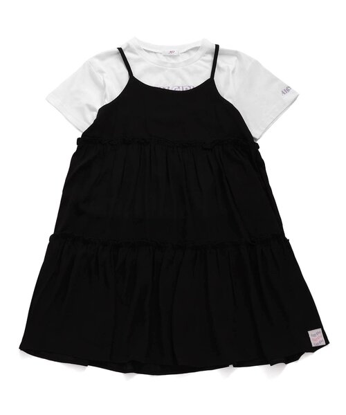 algy(アルジー)の「シアーキャミワンピ&Tセット(ワンピース・キッズ・オフホワイト/ブラック・XX-SMALL/X-SMALL/MEDIUM/SMALL)」の2枚目の写真