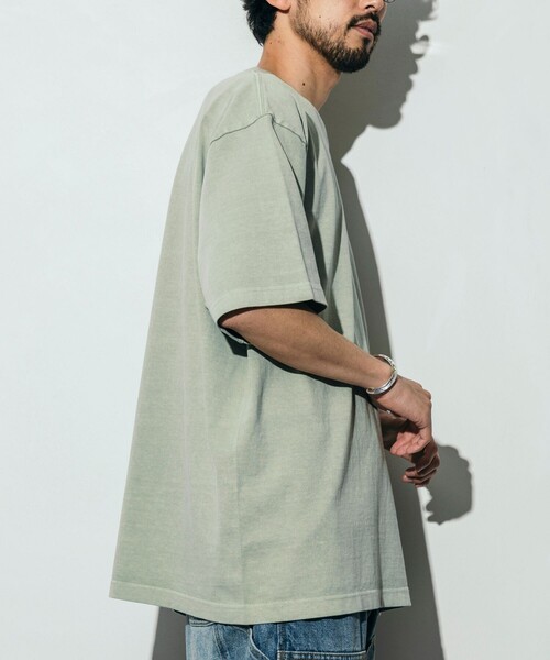 FREAK'S STORE（フリークスストア）の「FREAK’S STORE/フリークスストア ヘビーウェイト NO-SIDE SEAM クルーネック ピグメント ポケットTシャツ/丸胴/10.5オンス/USA COTTON（Tシャツ/カットソー・メンズ・チャコール/ミント/オフホワイト・SMALL/MEDIUM/LARGE）」の11枚目の写真