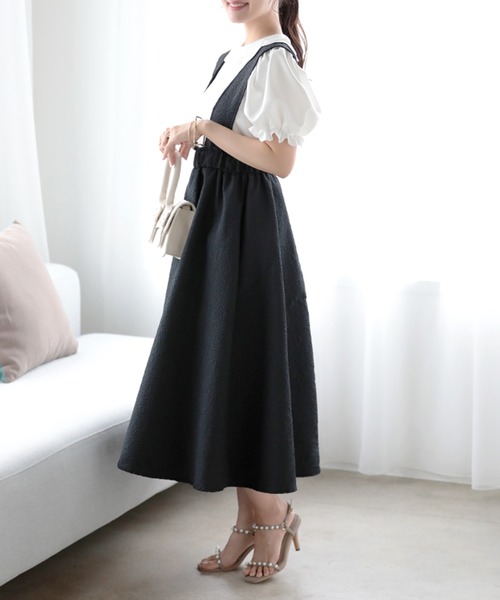 O.S.K（オーエスケー）の「[O.S.K] スカラップブラウス（シャツ/ブラウス・レディース・ブラック/ホワイト・L/M）」の4枚目の写真