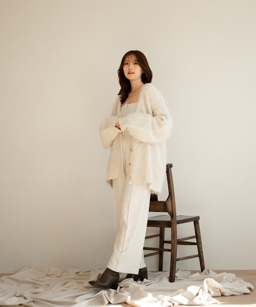 mideal（マイディール）の「tweed bare combinaison / ツイードベアコンビネゾン（サロペット/オーバーオール・レディース・アイボリー/グレー・SMALL/MEDIUM）」の4枚目の写真