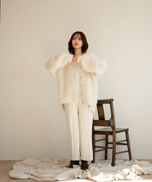 mideal（マイディール）の「tweed bare combinaison / ツイードベアコンビネゾン（サロペット/オーバーオール・レディース・アイボリー/グレー・SMALL/MEDIUM）」の5枚目の写真