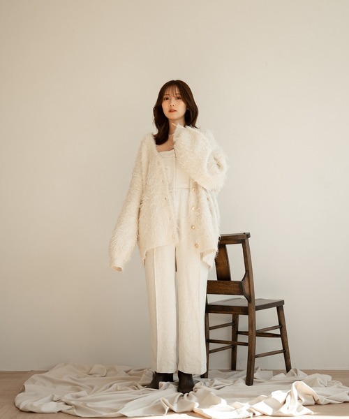 mideal（マイディール）の「tweed bare combinaison / ツイードベアコンビネゾン（サロペット/オーバーオール・レディース・アイボリー/グレー・SMALL/MEDIUM）」の6枚目の写真