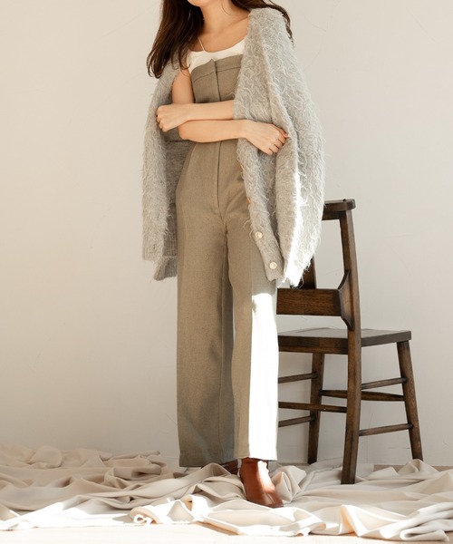 mideal（マイディール）の「tweed bare combinaison / ツイードベアコンビネゾン（サロペット/オーバーオール・レディース・アイボリー/グレー・SMALL/MEDIUM）」の13枚目の写真