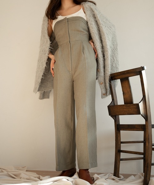 mideal（マイディール）の「tweed bare combinaison / ツイードベアコンビネゾン（サロペット/オーバーオール・レディース・アイボリー/グレー・SMALL/MEDIUM）」の12枚目の写真