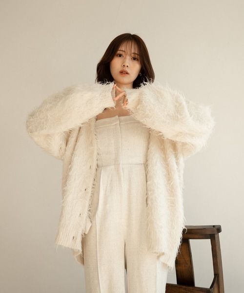 mideal（マイディール）の「tweed bare combinaison / ツイードベアコンビネゾン（サロペット/オーバーオール・レディース・アイボリー/グレー・SMALL/MEDIUM）」の22枚目の写真