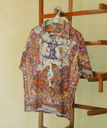 BINDU / ビンドゥー Indian cotton pattern S/S シャツ
