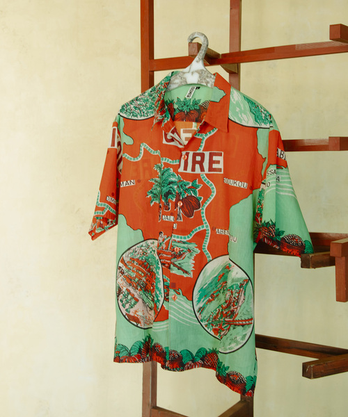 セール】BINDU / ビンドゥー Indian cotton pattern S/S シャツ