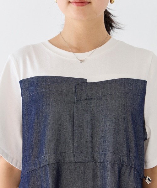 LAVEANGE(ラビアンジェ)の「デニムライクビスチェ風ワンピース(ワンピース・レディース・ネイビー/ブラック・5L/4L/3L/LL/M)」の16枚目の写真