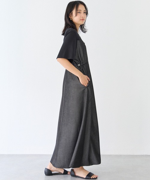 LAVEANGE(ラビアンジェ)の「デニムライクビスチェ風ワンピース(ワンピース・レディース・ネイビー/ブラック・5L/4L/3L/LL/M)」の7枚目の写真