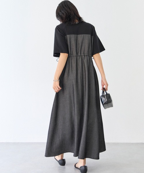 LAVEANGE(ラビアンジェ)の「デニムライクビスチェ風ワンピース(ワンピース・レディース・ネイビー/ブラック・5L/4L/3L/LL/M)」の8枚目の写真