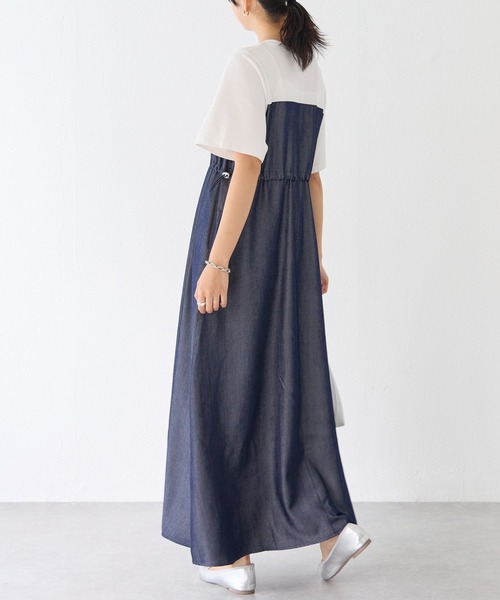 LAVEANGE(ラビアンジェ)の「デニムライクビスチェ風ワンピース(ワンピース・レディース・ネイビー/ブラック・5L/4L/3L/LL/M)」の14枚目の写真