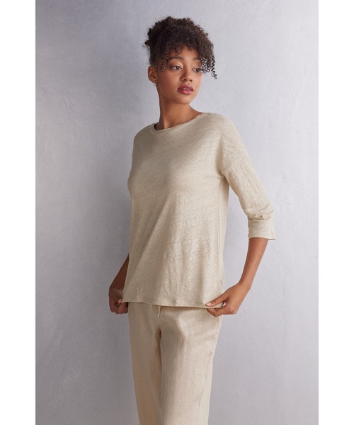 【セール】リネン ボートネック ニット（Tシャツ/カットソー）｜Intimissimi（インティミッシミ）