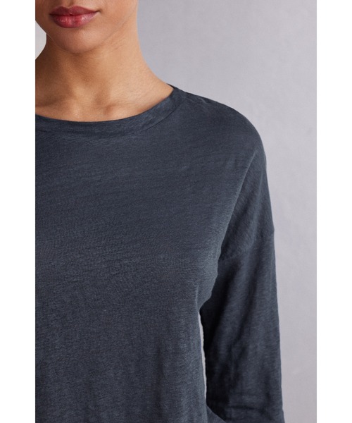Intimissimi（インティミッシミ）の「リネン ボートネック ニット（Tシャツ/カットソー・レディース・インディゴブルー/サンドベージュ/スカイブルー/ホワイト・M/S/L）」の21枚目の写真