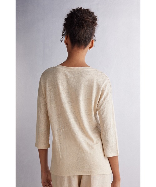 Intimissimi（インティミッシミ）の「リネン ボートネック ニット（Tシャツ/カットソー・レディース・インディゴブルー/サンドベージュ/スカイブルー/ホワイト・M/S/L）」の12枚目の写真