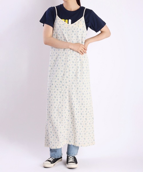 JEMORGAN（ジェーイーモーガン）の「JEMORGAN / ジェーイーモーガン 小花柄 ワッフル キャミワンピース ロング（ワンピース・レディース・レッド/ブルー・FREE）」の2枚目の写真