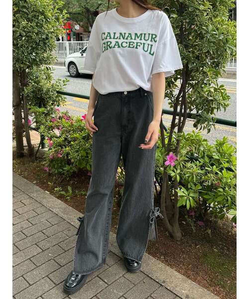 CALNAMUR(カルナムール)の「ヴィンテージスタイルビッグTシャツ(Tシャツ/カットソー・レディース・ホワイト/ライトブルー/ブラック・FREE)」の21枚目の写真