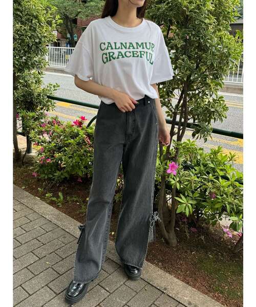 CALNAMUR(カルナムール)の「ヴィンテージスタイルビッグTシャツ(Tシャツ/カットソー・レディース・ホワイト/ライトブルー/ブラック・FREE)」の19枚目の写真