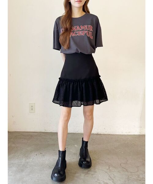 CALNAMUR(カルナムール)の「ヴィンテージスタイルビッグTシャツ(Tシャツ/カットソー・レディース・ホワイト/ライトブルー/ブラック・FREE)」の18枚目の写真