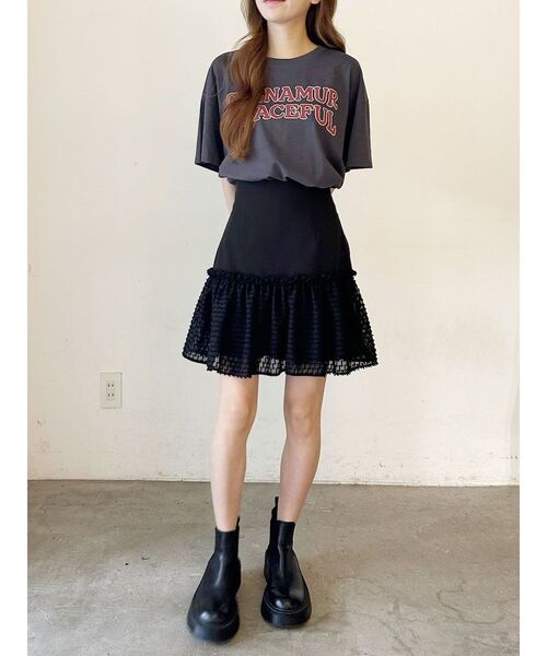 CALNAMUR(カルナムール)の「ヴィンテージスタイルビッグTシャツ(Tシャツ/カットソー・レディース・ホワイト/ライトブルー/ブラック・FREE)」の17枚目の写真