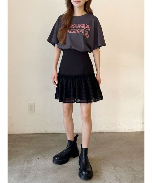 CALNAMUR(カルナムール)の「ヴィンテージスタイルビッグTシャツ(Tシャツ/カットソー・レディース・ホワイト/ライトブルー/ブラック・FREE)」の16枚目の写真