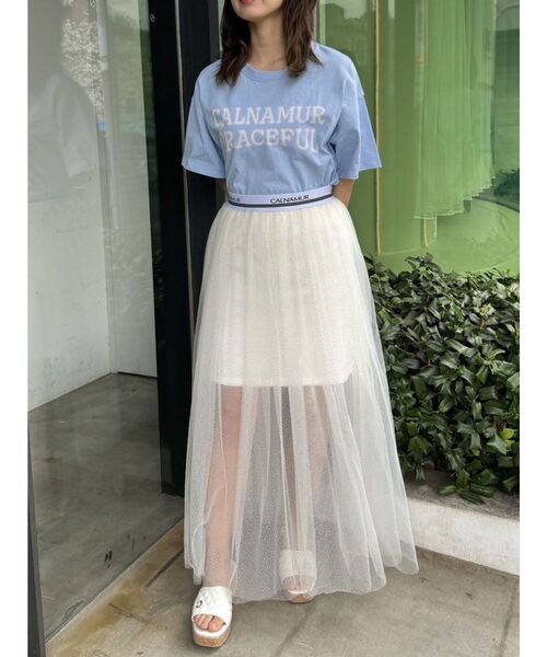CALNAMUR(カルナムール)の「ヴィンテージスタイルビッグTシャツ(Tシャツ/カットソー・レディース・ホワイト/ライトブルー/ブラック・FREE)」の14枚目の写真