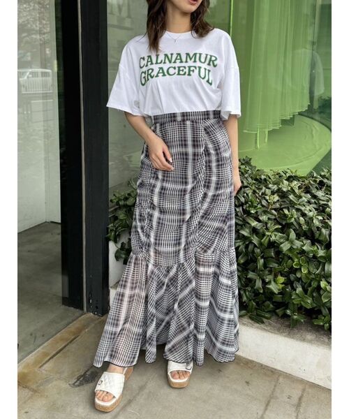 CALNAMUR(カルナムール)の「ヴィンテージスタイルビッグTシャツ(Tシャツ/カットソー・レディース・ホワイト/ライトブルー/ブラック・FREE)」の13枚目の写真