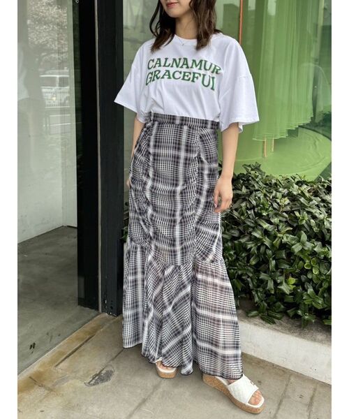 CALNAMUR(カルナムール)の「ヴィンテージスタイルビッグTシャツ(Tシャツ/カットソー・レディース・ホワイト/ライトブルー/ブラック・FREE)」の12枚目の写真