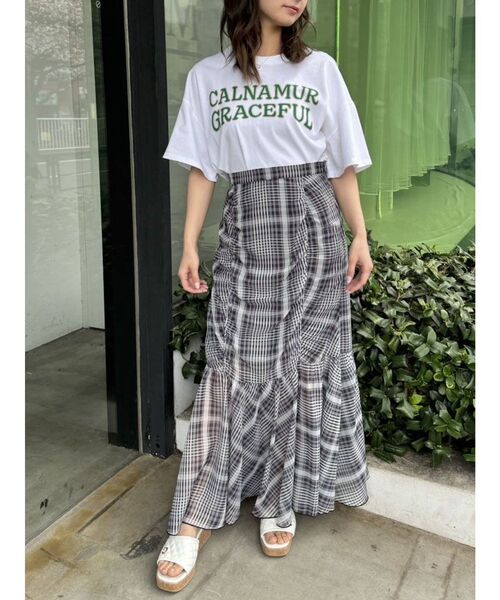 CALNAMUR(カルナムール)の「ヴィンテージスタイルビッグTシャツ(Tシャツ/カットソー・レディース・ホワイト/ライトブルー/ブラック・FREE)」の11枚目の写真