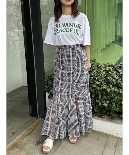 CALNAMUR(カルナムール)の「ヴィンテージスタイルビッグTシャツ(Tシャツ/カットソー・レディース・ホワイト/ライトブルー/ブラック・FREE)」の10枚目の写真